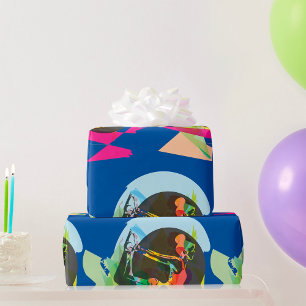 Papel De Presente Abstrato Yoga Malhação e bem-estar coloridos