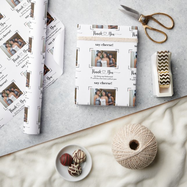 Papel De Presente Ação De Graças À Bridesmaid (Artesanato)