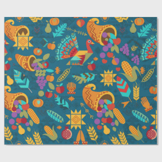 Papel De Presente Ação de Graças da Arte Tribal
