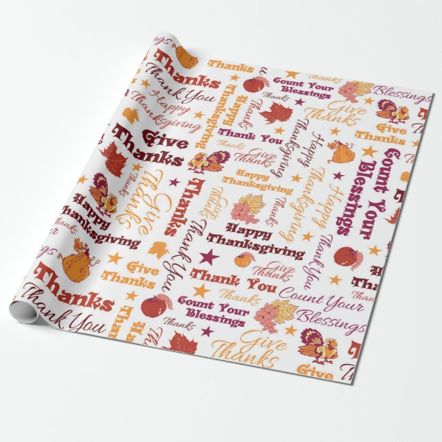 Papel De Presente Ação de Graças Dia de Ação de Graças  (Desenrolado)