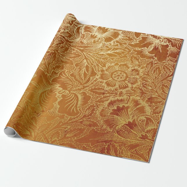 Papel De Presente Ação de Graças Gold Foil (Desenrolado)