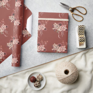 Papel De Presente Ação de Graças Personalizada de Aquarela Floral