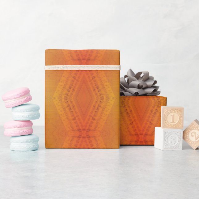 Papel De Presente Aceitação | Padrão do Shibori Amarelo Vermelho Lar (Chá de bebê)