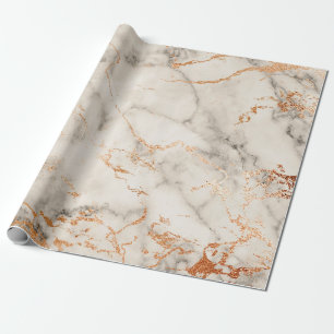 Papel De Presente Acentos Castanhos e Padrão Abstrato Branco