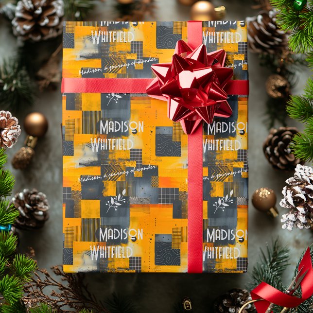 Papel De Presente Acentos sofisticados do ouro com design abstrato (Criador carregado)