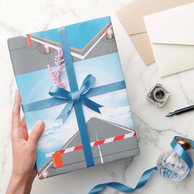 Papel De Presente Acesso Bloqueado à Barreira Rodoviária Vermelha e  (Criador carregado)