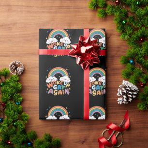 Papel De Presente Acordou Gay Novamente Mês do Orgulho LGBT Groovy