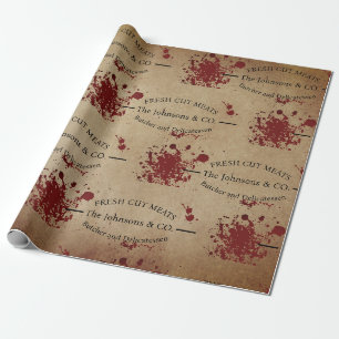Papel De Presente Açougue Personalizado Sinistro Sangrento