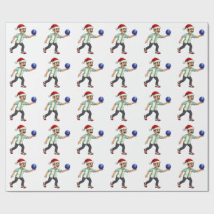 Papel De Presente Acrátilo de Boliche Natal Esportes Férias Natal