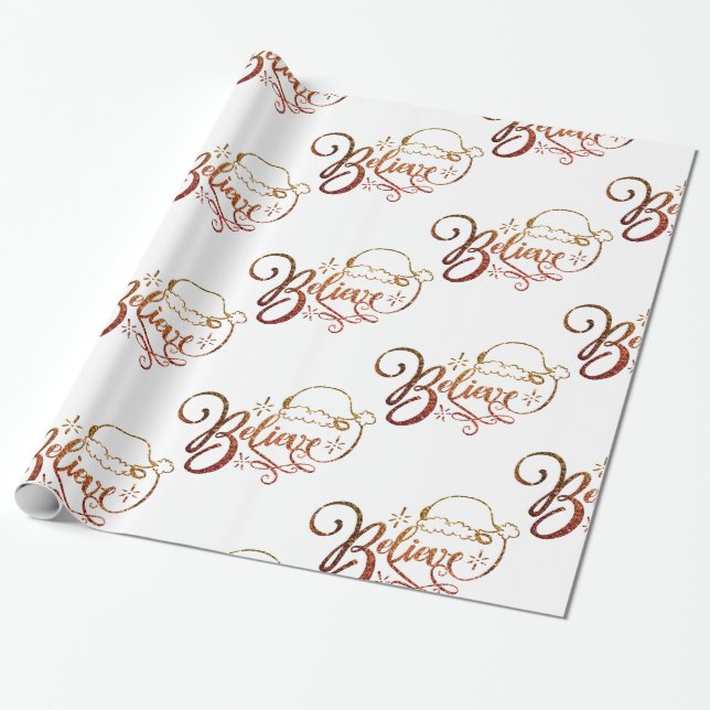 Papel De Presente Acredite em Papai Noel (Desenrolado)