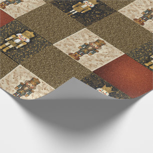 Papel De Presente Acrililado Tradicional Xadrez do Quebra-Nozes