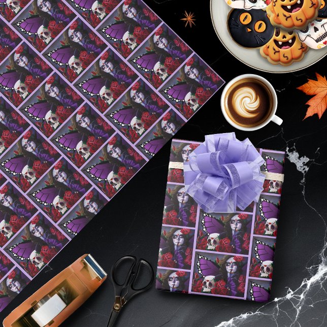 Papel De Presente Açúcar Rosas vermelhas Roxo (Criador carregado)
