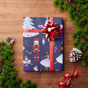Papel De Presente Açucareiros Fofos Soldados de Natal Marinho Bailar