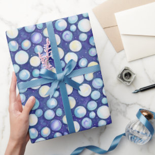 Papel De Presente AcutucazulbrancoBolhaNeveAquarela