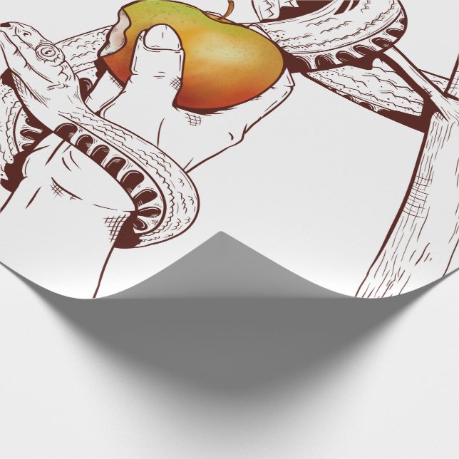 Papel De Presente Adam e Eve Pegando maçãs (Ponta)