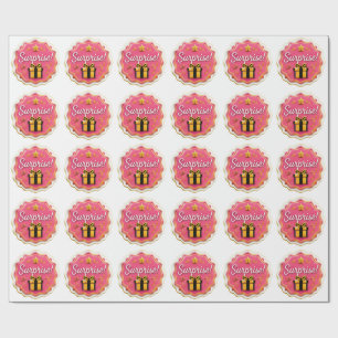 Papel De Presente Adesivo de Caixa de Presente "Surpresa!" Rosa – Fe