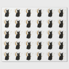 Papel De Presente Adesivo de gato preto