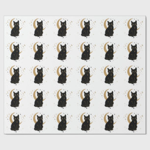 Papel De Presente Adesivo de gato preto