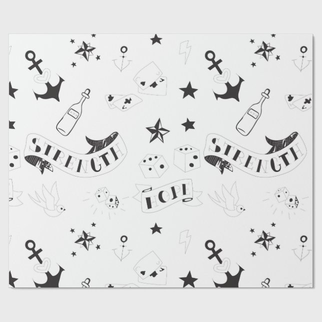 Papel De Presente Adesivos Tattoo Flash Hope (Aberto)