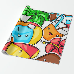 Papel De Presente Adeus Escola Alô, Hora De Verão E Divertimento