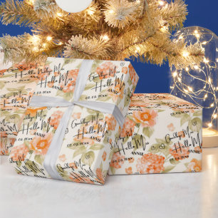 Papel De Presente Adeus Senhorita Olá Sra. Floral Cute