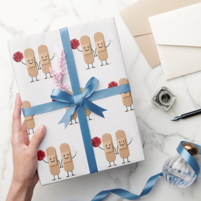 Papel De Presente Adhesive Bandage Cheerleaders On White (Presentear)