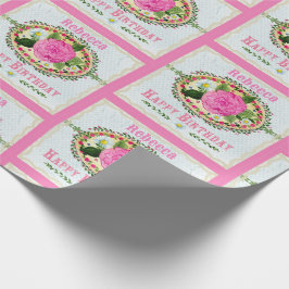 Papel De Presente Adição de Apelido Antiquado e Saudação de Aniversá