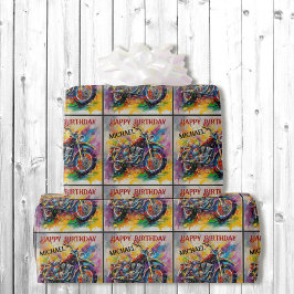 Papel De Presente Adição de Apelido Feliz Aniversário de Pintura em