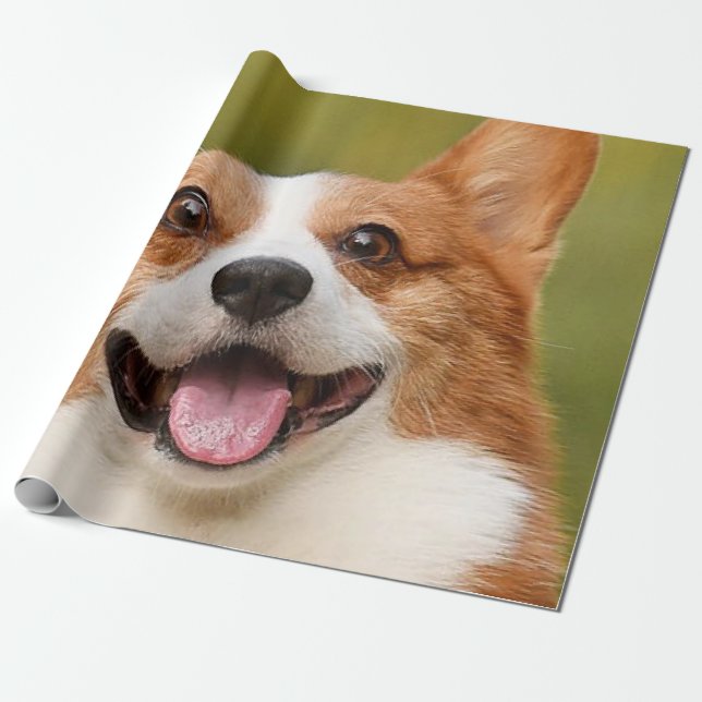Papel De Presente Adicionar Foto de Cão Personalizada Personalizada (Desenrolado)