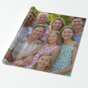 Papel De Presente Adicionar Foto de Reunião da Família Personalizar