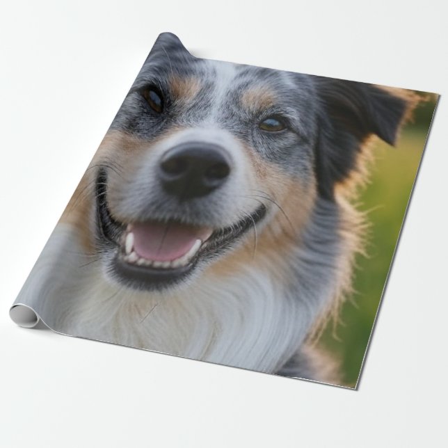 Papel De Presente Adicionar Foto Pet Personalizar (Desenrolado)