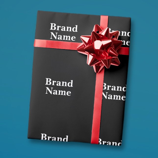 Papel De Presente Adicionar marca de negócios ou outro texto (Criador carregado)