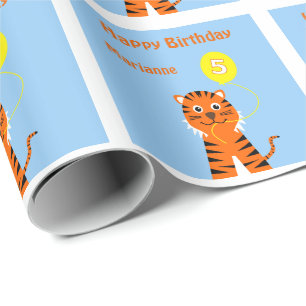 Papel De Presente Adicione o balão amarelo aniversário conhecido d