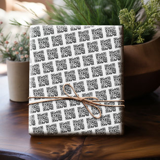 Papel De Presente Adicione seu código QR ou logotipo - Minimalista E