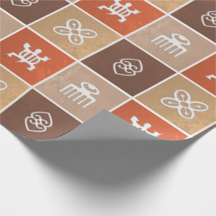 Papel De Presente Adinkra geométrico africano étnico