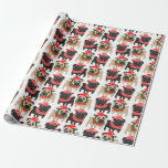 Papel De Presente Adoráveis Black and Fawn Christmas Pugs<br><div class="desc">Os pugs de natal super bonitos tornam esses produtos únicos.</div>