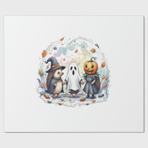 Papel De Presente Adoráveis Fantasias de Ouricos para Halloween