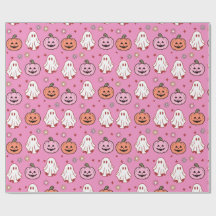 Adoráveis Fantasmas e Abóboras de Halloween Rosa