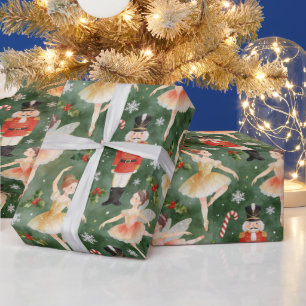 Papel De Presente Adorável Ballet do Quebra-Nozes Natal TMF26