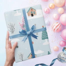 Papel De Presente Adorável Bebida Florestal de Inverno