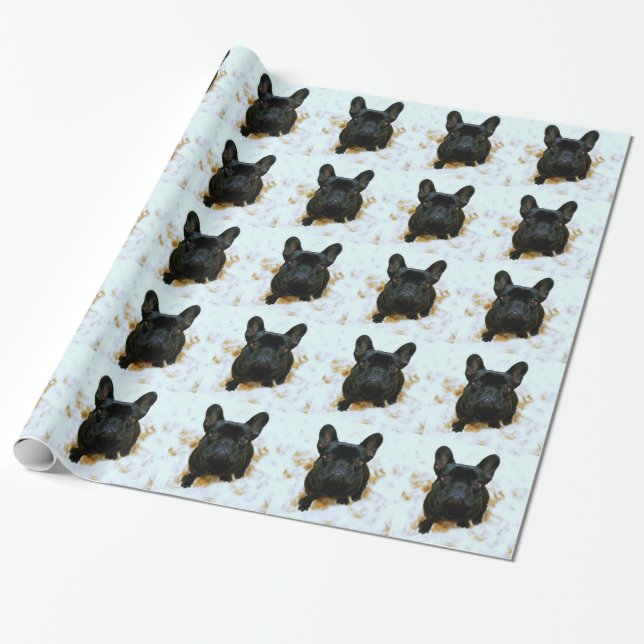 Papel De Presente Adorável Bulldog Francês Puppy! (Desenrolado)