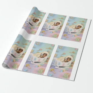Papel De Presente Adorável Cachorrinho no Berço