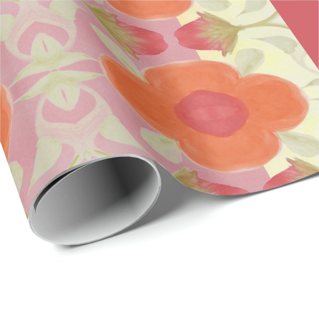 Papel De Presente Adorável Designer Flor (Ponta do rolo)