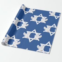 Papel De Presente Adorável Hanukkah Doves