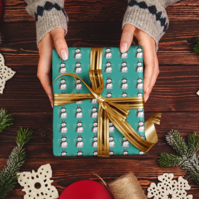 Papel De Presente Adorável Snowman (Criador carregado)