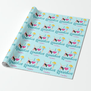 Papel De Presente Adoro ginasta Personalizada Bonita de Ginástica