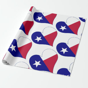 Papel De Presente Adoro Texas Flag Heart