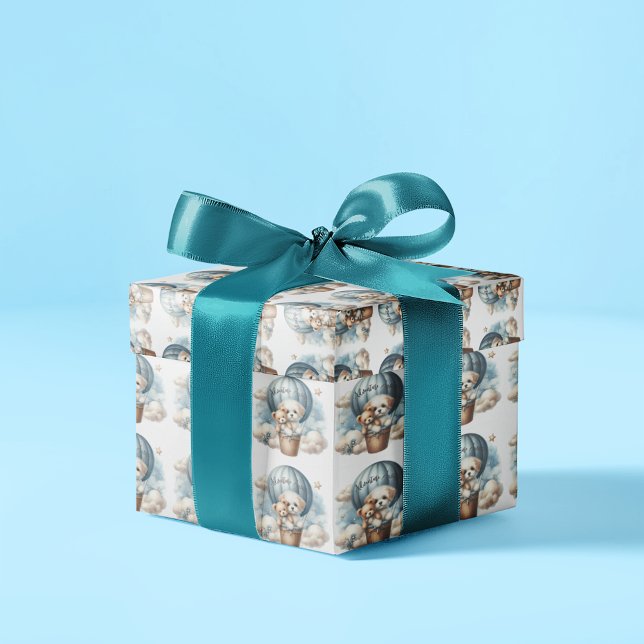 Papel De Presente Adventure Aguarda Chá de fraldas de balão de ar qu (Criador carregado)