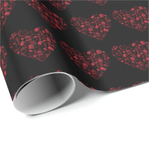 Papel De Presente Advogado Coração Vermelho - Arte Grunge de Amor e 
