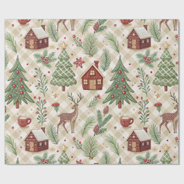 Papel De Presente Aesthetic Holiday Checkered Wrapping Paper